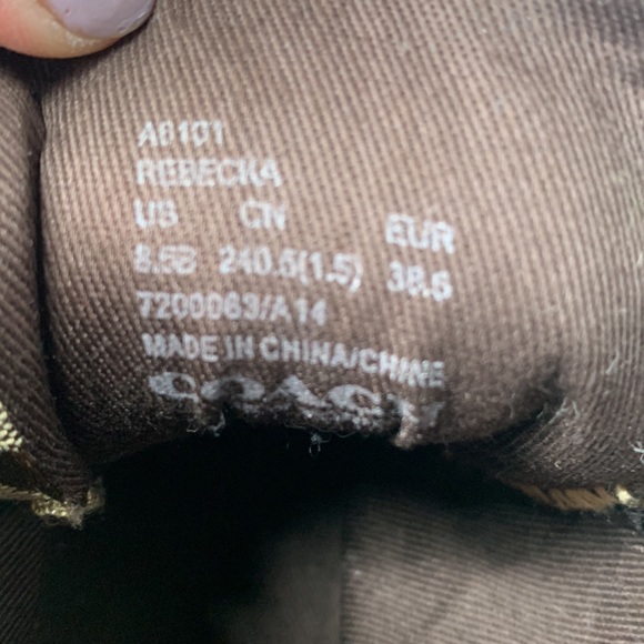 Coach Rebecca signature brown canvas high top sneakers NIB - Picture 8 of 11